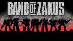  band_of_brothers cloud crossover english epic gradient gradient_background gun gundam kjasi mecha mobile_suit_gundam no_humans parody science_fiction silhouette text weapon zaku zaku_ii 