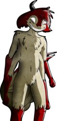  2020 4_arms absurd_res alpha_channel anthro canid canine demon fur grin grinion_(species) hair hi_res horn little_laughters male mammal multi_arm multi_limb red_hair simple_background skashi95 smile solo sumairu_(skashi95) transparent_background white_body white_eyes white_fur 