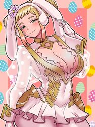  alternate_costume armor blonde_hair breasts cosplay easter_egg egg female fire_emblem fire_emblem_heroes gradient_hair henriette_(fire_emblem) highres large_breasts mnejing30 multicolored_hair pauldrons pink_hair see-through see-through_sleeves sharena_(fire_emblem) sharena_(fire_emblem)_(cosplay) sharena_(spring)_(fire_emblem) shoulder_armor single_pauldron solo 