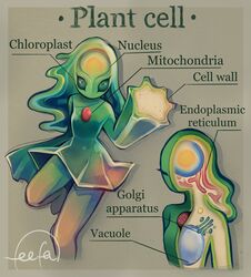  biped cell_(organism) cell_humanoid cell_nucleus endoplasmic_reticulum english_text feefal female golgi_apparatus green_body hi_res humanoid mitochondria not_furry organelle pseudo_hair solo text 