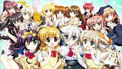  6+girls anime_screenshot asteion chantez_apinion corona_timir einhard_stratos fate_testarossa fujima_takuya harry_tribeca highres lyrical_nanoha mahou_shoujo_lyrical_nanoha_vivid miura_rinaldi multiple_girls nove_(nanoha) numbers_(nanoha) official_art one_eye_closed rio_wezley sacred_heart school_uniform side_ponytail sieglinde_eremiah st._hilde_academy_of_magic_uniform takamachi_nanoha viktoria_dahlgrun vivio yagami_hayate 