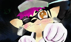  animal_humanoid black_hair callie_(splatoon) cephalopod cephalopod_humanoid clothing coleoid cosplay decapodiform domestic_cat ear_piercing fangs felid feline felis female gloves hair handwear hat headgear headwear hi_res humanoid humanoid_pointy_ears inkling looking_at_viewer mammal marine marine_humanoid mollusk mollusk_humanoid naivintage nintendo one_eye_closed piercing pseudo_hair splatoon teeth tentacle tentacle_hair whiskers wink 