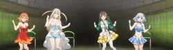  4girls amagi_brilliant_park animated animated bare_shoulders breasts cleavage dancing koborii_(amaburi) midriff multiple_girls muse_(amaburi) salama_(amaburi) sylphy_(amaburi) 