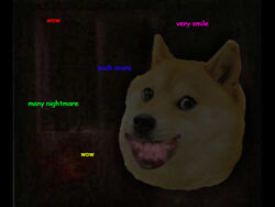  4:3 canid canine canis creepypasta dark doge dogelore domestic_dog english_text evil_grin lol_comments looking_at_viewer low_res mammal meme nightmare_fuel photoshop smile smile.dog solo stare text third-party_edit 