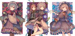  blonde_hair blue_hair braids brown_eyes brown_hair cape cha_goma dress drink flandre_scarlet flowers gloves goth-loli gray_hair headdress hong_meiling izayoi_sakuya lolita_fashion long_hair maid orange_eyes pantyhose ponytail remilia_scarlet ribbons short_hair touhou vampire wings wink 