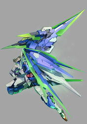  00_qan[t] 00_qan[t]_full_saber absurdres bad_id bad_pixiv_id gundam gundam_00 gundam_00_a_wakening_of_the_trailblazer highres mecha multiple_swords no_humans robot sa/tsu/ki shield sword weapon 