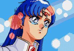  80s aliasing animated animated asou_yuuko bangs blue_eyes blue_hair crying dithering female game lens_flare long_hair lowres msx msx2 mugen_senshi_valis oldschool pixel_art solo tears telenet_japan valis 