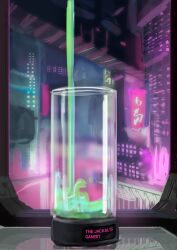  absurd_res beverage city container convolute cup futuristic glass glass_container glass_cup hi_res inside liquid neon_lights text zero_pictured 