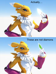  3d_(artwork) anthro bandai_namco breasts canid diamond_storm digimon digimon_(species) digital_media_(artwork) featureless_breasts female leaf littlefisky looking_at_viewer mammal medium_breasts renamon solo warfare_machine warfare_renamon 