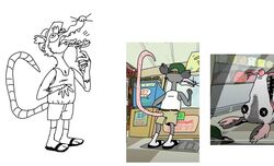  2024 4_fingers adult_swim american_opossum anthro biped bottomwear cartoon_network clothing fingers footwear gassy&#039;s_gas_&#039;n_stuff gilbert_(gassy&#039;s_gas_&#039;n_stuff) hat headgear headwear male mammal mandofeovg marsupial open_mouth sandals screencap shirt shorts solo topwear 