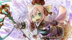  16:9 anthro canid canine canis clothed clothing crown domestic_dog fangs fur green_eyes hair headgear hi_res inner_ear_fluff kemono lionel_eleonore_de_chienia male mammal open_mouth open_smile pink_hair royalty smile solo tan_body tan_fur teeth tsukushi_akihito tuft widescreen 