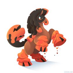  brown_eyes commentary english_commentary full_body horse mudsdale no_humans pokemon pokemon_(creature) signature simple_background solo versiris white_background 