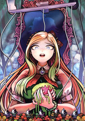  alternate_universe apple bad_end blonde_hair bow braid danganronpa_(series) danganronpa_2:_goodbye_despair dress execution female field flower flower_field food fruit hairbow highres long_hair mirror monokuma non-web_source open_mouth orima photoshop_(medium) poison_(final_fight) ponytail shaded_face snow_white_and_the_seven_dwarfs sonia_nevermind string 