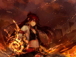  elsword fire malmaron red_eyes red_hair 