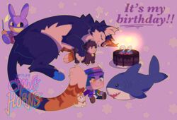  2023 ambiguous_feral ambiguous_gender animate_inanimate bell bell_collar birthday birthday_cake black_body black_fur blue_pawpads bovid cake calico_cat camelid candle caprine collar cool_colors countershade_fur countershading crowwithhorns dessert dialogue digital_drawing_(artwork) digital_media_(artwork) domestic_cat duo empires_smp empires_smp_(season_2) english_text felid feline felis feral fish fluffy food fruit fur glitch_productions hi_res human instagram instagram_logo jax_(tadc) knife lagomorph leporid living_plushie llama long_tail lying makeship male_(lore) mammal marine microsoft minecraft mojang multicolored_body multicolored_fur oliver_(crowwithhorns) on_side orange_body orange_fur pawpads paws pink_background plant plushie quadruped rabbit shaded shark sheep simple_background sleeping smajor1995 solo_focus speech_bubble star strawberry striped_body striped_fur stripes tabby_cat tail tan_body tan_fur text the_amazing_digital_circus tiktok tiktok_logo tumblr tumblr_logo twitter twitter_logo watermark xbox_game_studios 