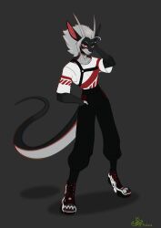  absurd_res anthro clothed clothing digital_media_(artwork) dragon hair hi_res horn looking_at_viewer male mythological_creature mythological_scalie mythology rinkamo scalie signature simple_background solo tail 