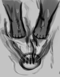  2024 4_toes ambiguous_gender anthro bathing bear cloud drain drain_pipe feet female foot_shot fur giant_panda grey_background hot_water makeup mammal monochrome shen_(zombieray10) shower shower_room shower_stall showering simple_background sketch_page slightly_chubby slightly_chubby_female solo steam toes wet wet_body wet_feet wet_floor wet_fur zombieray10 