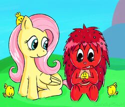  anthro candy-swirl chick chicks dandruff duo equid equine female female/female feral flaky_(htf) fluttershy_(mlp) friendship_is_magic fur grass hair happy_tree_friends hasbro looking_at_another mammal my_little_pony mythological_creature mythological_equine mythology outside pegasus pink_hair plant porcupine quill_hair quills_(anatomy) red_body red_fur red_quills rodent sitting teal_eyes wings worried worried_face worried_look yellow_body yellow_fur 