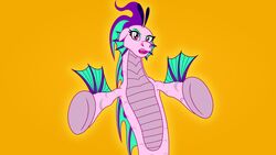  absurd_res aria_blaze_(eg) badumsquish equestria_girls eyeshadow fangs female green_eyeshadow hasbro hi_res hooves looking_at_viewer makeup meme my_little_pony outstretched_arms pogchamp purple_eyes sharp_teeth simple_background siren solo teeth ugh_fine_i_guess_you_are_my_little_pogchamp yellow_background 