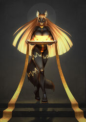  absurd_res canid canine canis female gold gotikamaamakitog hi_res in-ka in-ka_(morpheuskibbe) magic mammal ribbons solo story wolf 