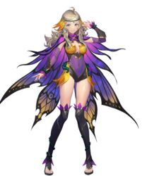  ahoge alternate_costume blonde_hair blush boots breasts brown_eyes cape closed_mouth covered_navel detached_sleeves female fire_emblem fire_emblem_fates fire_emblem_heroes flower full_body gesoking gradient_clothes hair_ornament hand_up highres leotard lips long_hair looking_at_viewer medium_breasts non-web_source official_art ophelia_(fire_emblem) ophelia_(resplendent)_(fire_emblem) shiny_skin smile solo standing thigh_boots thighhighs thighs thorns toeless_footwear toes transparent_background wing_cape wings 