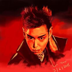  2015 bigbang bust gradient gradient_background male_focus solo t.o.p_(bigbang) 