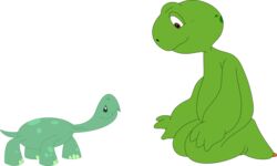  absurd_res alpha_channel anthro crossover duo featureless_crotch feral franklin_(series) franklin_turtle friendship_is_magic green_body green_skin hasbro hi_res male my_little_pony nude porygon2z reptile scalie shell-less simple_background tank_(mlp) transparent_background turtle 