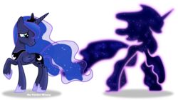  2015 alicorn alpha_channel blue_hair crown cutie_mark duo equid equine feathered_wings feathers female friendship_is_magic hair hasbro headgear horn jewelry mammal my_little_pony mythological_creature mythological_equine mythology necklace princess_luna_(mlp) sad simple_background sparkles tantabus transparent_background vector-brony wings 