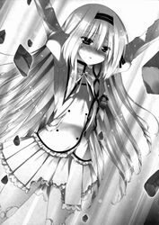  monochrome pantyhose rinslet_laurenfrost seirei_tsukai_no_blade_dance stunned torn_pantyhose torn_skirt torn_stockings 