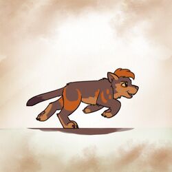  1:1 animated brown_body brown_fur felid feral frame_by_frame fur hawkpelt male mammal orange_body orange_fur raemyshu running short_playtime solo 