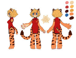  2018 4_toes 5_fingers :3 accessory ankle_tuft anthro arm_tuft asian_clothing barefoot black_nose blonde_hair blue_eyes breasts brown_body brown_ears brown_fur brown_stripes brown_tail cheek_tuft chinese_clothing chinese_dress claws closed_smile clothing color_swatch countershade_face countershade_feet countershade_hands countershading crossed_clips digital_media_(artwork) dipstick_tail dress east_asian_clothing eyebrow_through_hair eyebrows facial_markings facial_tuft feet felid female female_anthro finger_claws fingers floral_print full-length_portrait fuo_(hanadaiteol) fur furgonomics hair hair_accessory hairclip hanadaiteol head_markings hip_tuft kemono leg_tuft looking_at_viewer mammal markings medium_breasts model_sheet monotone_hair mouth_closed multicolored_body multicolored_ears multicolored_fur multiple_angles orange_body orange_fur orange_tail pantherine portrait pupils red_clothing red_dress short_hair shoulder_tuft side_slit side_slit_clothing side_slit_dress simple_background sleeveless sleeveless_dress slit_pupils smile smiling_at_viewer solo standing striped_arms striped_body striped_face striped_fur striped_legs striped_markings striped_tail stripes tail tail_markings tan_body tan_claws tan_countershading tan_ears tan_fur tan_inner_ear thick_eyebrows tiger toes translucent translucent_hair tuft two_tone_ears two_tone_tail white_background wrist_tuft 