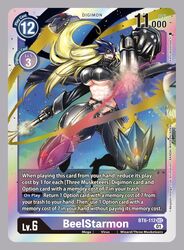  ankle_gun artist_name beelstarmon beelzebumon black_coat black_gloves black_pants black_scarf black_sclera blonde_hair breasts bullet card_(medium) character_name coat colored_sclera commentary copyright_name crop_top digimon digimon_(creature) digimon_card_game dual_wielding english_commentary english_text eye_mask female firing gloves gun high_heels highres holding holding_gun holding_weapon huge_breasts long_hair midriff multiple_barrel_gun navel pants red_eyes scarf second-party_source smoke_trail solo third_eye trading_card underboob watanabe_kenji weapon 