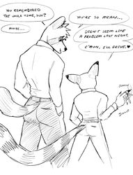  anthro anthro_on_anthro bassariscus belt black_and_white blush blush_lines boyfriends cacomistle canid canine clothing collared_shirt dialogue digital_drawing_(artwork) digital_media_(artwork) duo eebahdeebah english_text half-closed_eyes heart_symbol hi_res inner_ear_fluff kubo_(eebahdeebah) larger_male love male male/male mammal markings monochrome muscular muscular_anthro muscular_male narrowed_eyes niko_(eebahdeebah) notched_ear office_clothing pivoted_ears procyonid raccoon_dog raised_tail ring_(marking) ringed_tail romantic romantic_couple simple_background size_difference smaller_male speech_bubble striped_markings striped_tail stripes tail tail_markings tanuki text tuft 