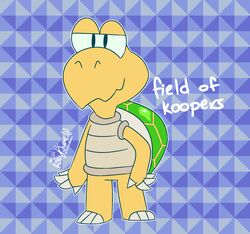  2022 4_fingers absurd_res ambiguous_gender anthro aroohwahoou claws dated fingers green_shell hi_res koopa koopa_troopa mario_bros nintendo scalie shell solo text yellow_body yellow_skin 