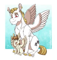  alpha_channel blonde_hair brown_eyes brown_hair bulk_biceps_(mlp) cutie_mark duo ear_piercing equid equine father_(lore) father_and_child_(lore) father_and_son_(lore) featherweight_(mlp) friendship_is_magic hair hasbro hi_res inuhoshi-to-darkpen male mammal my_little_pony mythological_creature mythological_equine mythology parent_(lore) parent_and_child_(lore) parent_and_son_(lore) pegasus piercing red_eyes size_difference son_(lore) wings 