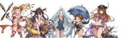  5girls :d ^_^ armlet ass ass_visible_through_thighs bad_id bad_link bad_twitter_id bikini black_bikini black_hair blonde_hair blue_eyes blue_hair blue_one-piece_swimsuit bracelet braid breasts brown_eyes brown_hair choker cleavage closed_eyes danua draph earrings eyewear_on_head finger_to_mouth flower flying_sweatdrops french_braid frilled_bikini frills from_behind front-tie_top granblue_fantasy hair_between_eyes hair_flower hair_ornament hand_to_own_mouth harvin hat highres hood hooded_jacket hoodie horn_ornament horns innertube jacket jewelry large_breasts leaning_forward lecia_(granblue_fantasy) lecia_(summer)_(granblue_fantasy) long_hair looking_back lyria_(granblue_fantasy) minaba_hideo multiple_girls navel necklace nontraditional_school_swimsuit official_art one-piece_swimsuit open_clothes open_hoodie open_mouth parasol pendant pink_bikini pointy_ears polearm polka_dot polka_dot_bikini polka_dot_swimsuit red_bikini school_swimsuit shawl side-tie_bikini_bottom side_braid smile suframare sunglasses swim_ring swimsuit sword tankini transparent_background twintails umbrella very_long_hair weapon whistle white_bikini zeta_(granblue_fantasy) zeta_(summer)_(granblue_fantasy) 