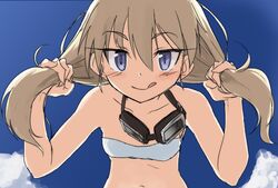  bikini blonde_hair blue_eyes carla_j_luksic female goggles makaze_(t-junction) strike_witches twintails 