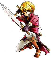  1boy blonde_hair boots caesar_(fire_emblem) commentary_request fire_emblem fire_emblem:_mystery_of_the_emblem gloves highres lavillardia male_focus simple_background solo sword weapon white_background 