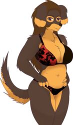  absurd_res alpha_channel anthro big_breasts bikini black_nose breasts canid canine canis clothed clothing digital_media_(artwork) domestic_dog female fur hair hi_res looking_at_viewer loretta_luttz-natch mammal naitokitsune navel solo standing swimwear 