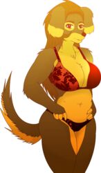  absurd_res alpha_channel anthro big_breasts bikini black_nose breasts canid canine canis clothed clothing digital_media_(artwork) domestic_dog female fur hair hi_res looking_at_viewer loretta_luttz-natch mammal naitokitsune navel solo standing swimwear 