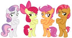  absurd_res alpha_channel apple_bloom_(mlp) babs_seed_(mlp) cutie_mark cutie_mark_crusaders_(mlp) earth_pony equid equine feathered_wings feathers female feral freckles friendship_is_magic green_eyes group hair hasbro hi_res horn horse looking_at_viewer magister39 mammal multicolored_hair my_little_pony mythological_creature mythological_equine mythology pegasus pony purple_hair red_hair scootaloo_(mlp) simple_background smile standing sweetie_belle_(mlp) transparent_background two_tone_hair unicorn wings young young_feral 