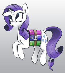  2015 absurd_res blue_eyes book cutie_mark dimfann equid equine female feral friendship_is_magic grey_background hair hasbro hi_res horn mammal my_little_pony mythological_creature mythological_equine mythology purple_hair rarity_(mlp) simple_background solo unicorn winrar 