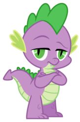  2014 absurd_res alpha_channel anthro crossed_arms dragon friendship_is_magic green_eyes hasbro hi_res looking_at_viewer male masemj my_little_pony mythological_creature mythological_scalie mythology scalie simple_background solo spike_(mlp) tail transparent_background young young_anthro young_male 