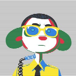  1:1 album_cover ambiguous_gender bear buggles clothing cover eyewear glasses looking_at_viewer low_res mammal mondegreen necktie pandy_panda plug shirt solo topwear wire 