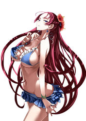  absurdres bikini bikini_skirt blue_eyes bracelet braid breasts earrings female flower frilled_bikini frills hair_flower hair_ornament highres honjou_raita jewelry juliana_eberhardt large_breasts long_hair looking_at_viewer miniskirt navel official_art pink_hair scan senjou_no_valkyria senjou_no_valkyria_2 simple_background skirt solo strap_gap swimsuit swimsuits underboob valkyria_chronicles valkyria_chronicles_duel very_long_hair 