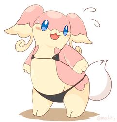  audino blush clothed clothing female generation_5_pokemon lingerie mochitig nintendo pokemon pokemon_(species) skimpy solo 