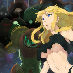  :o alien armor assault_visor bad_id bad_pixiv_id black_panties blonde_hair blue_eyes breasts commentary covered_nipples crocomire crop_top draygon dual_persona female from_side green_visor helmet horns kraid large_breasts long_hair looking_to_the_side metroid midriff monster mother_brain navel no_bra open_mouth painttool_sai_(medium) panties phantoon ridley samus_aran science_fiction sidelocks sky solo_focus space star_(sky) starry_sky super_metroid tank_top teeth tsukudani_(coke-buta) underboob underwear upper_body varia_suit 