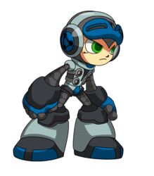  1boy animated animated beck_(mighty_no._9) green_eyes helmet idle_animation janimator0 male_focus mighty_no._9 robot solo 