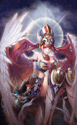  armor c_home cleavage thighhighs weapon wings 