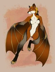  2020 5_toes anthro bat canid canine digital_media_(artwork) digitigrade feet female fingers fox hybrid inkmaven mammal solo toes 